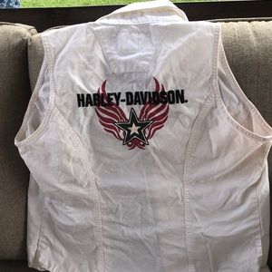 Harley Davidson sleeveless patriotic shirt size small Womens